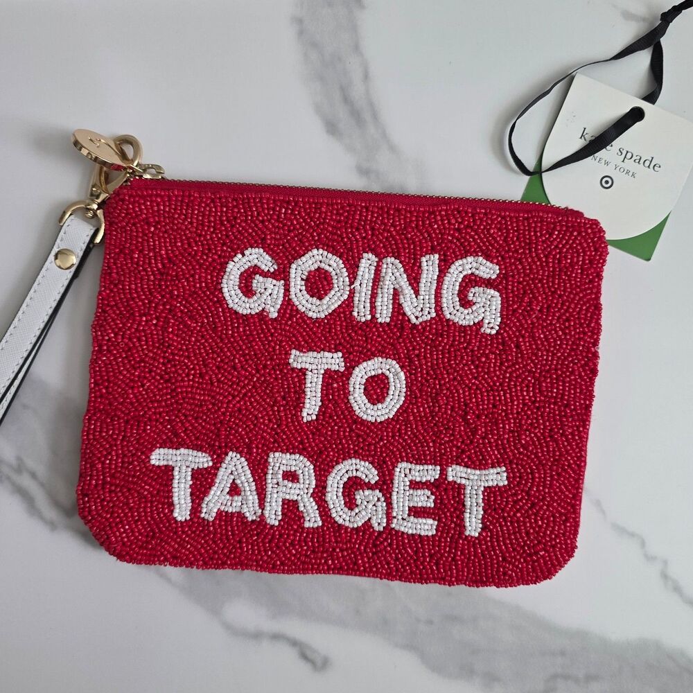 Kate Spade x Target "Going to Target" Beaded Clutch Wristlet Pouch w/ Strap